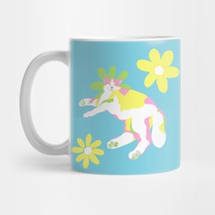 Dreaming Cat - Pastel Daisy Mug